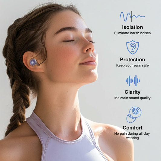 Reusable Silicone Ear Plugs 5 Pairs High Fidelity S/M/L 18-25dB Blue