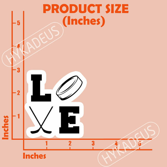 Love Hockey Stickers 3pcs Waterproof Vinyl Decals Laptop Bottle Helmet