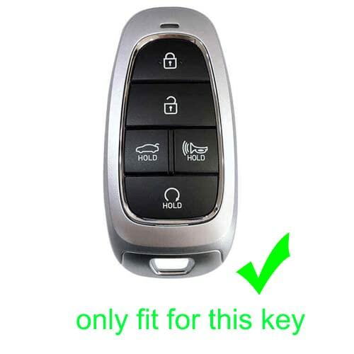 KCPros 2PCS Black Silicone Key Fob Cover Case 5-Button With Keychain Hyundai
