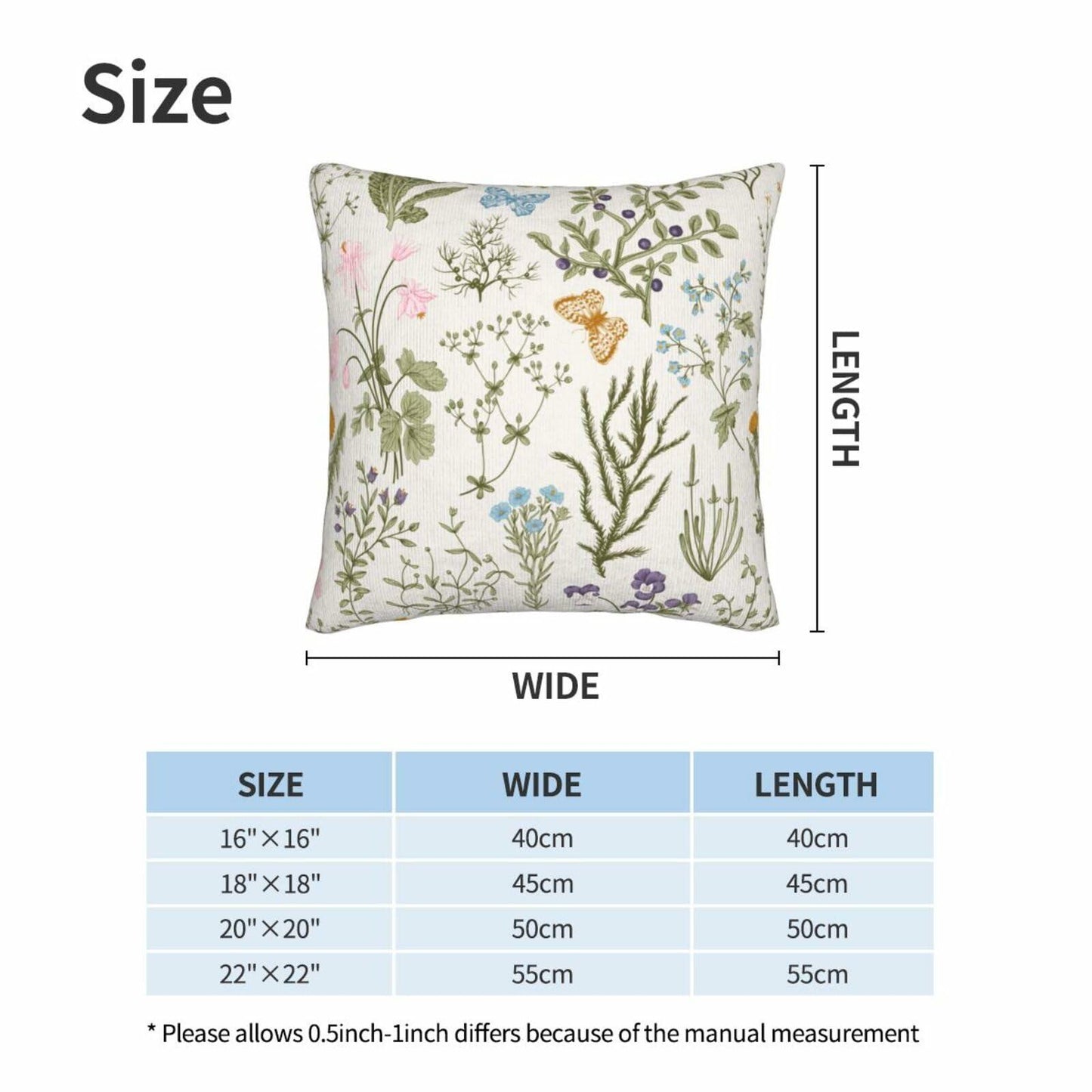 Yaemikoo 2PCS 18x18in Spring Sage Green Floral Pillow Covers Throw Pillow Cases