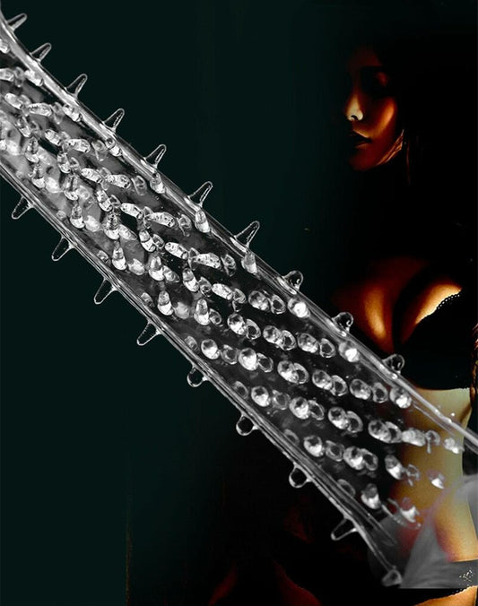 4PCS Threaded Male Condoms Transparent Fine Ring Extended Sleeve Adult