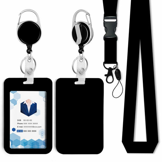 Sunflower Badge Holder Retractable Reel ID Keychain With Breakaway Lanyard