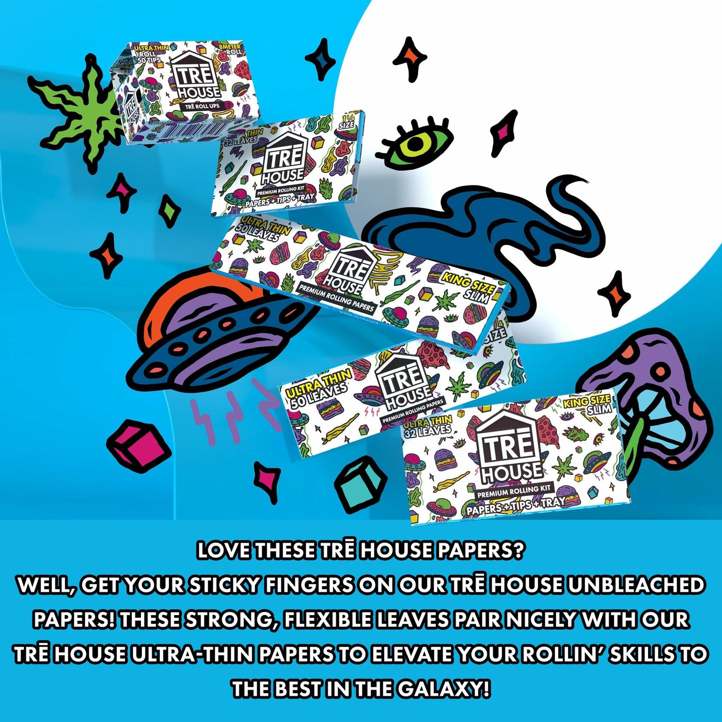 TRE House Papers Premium Rolling Papers 6 Pack 300 Papers (Ultrathin, 1 1/4)