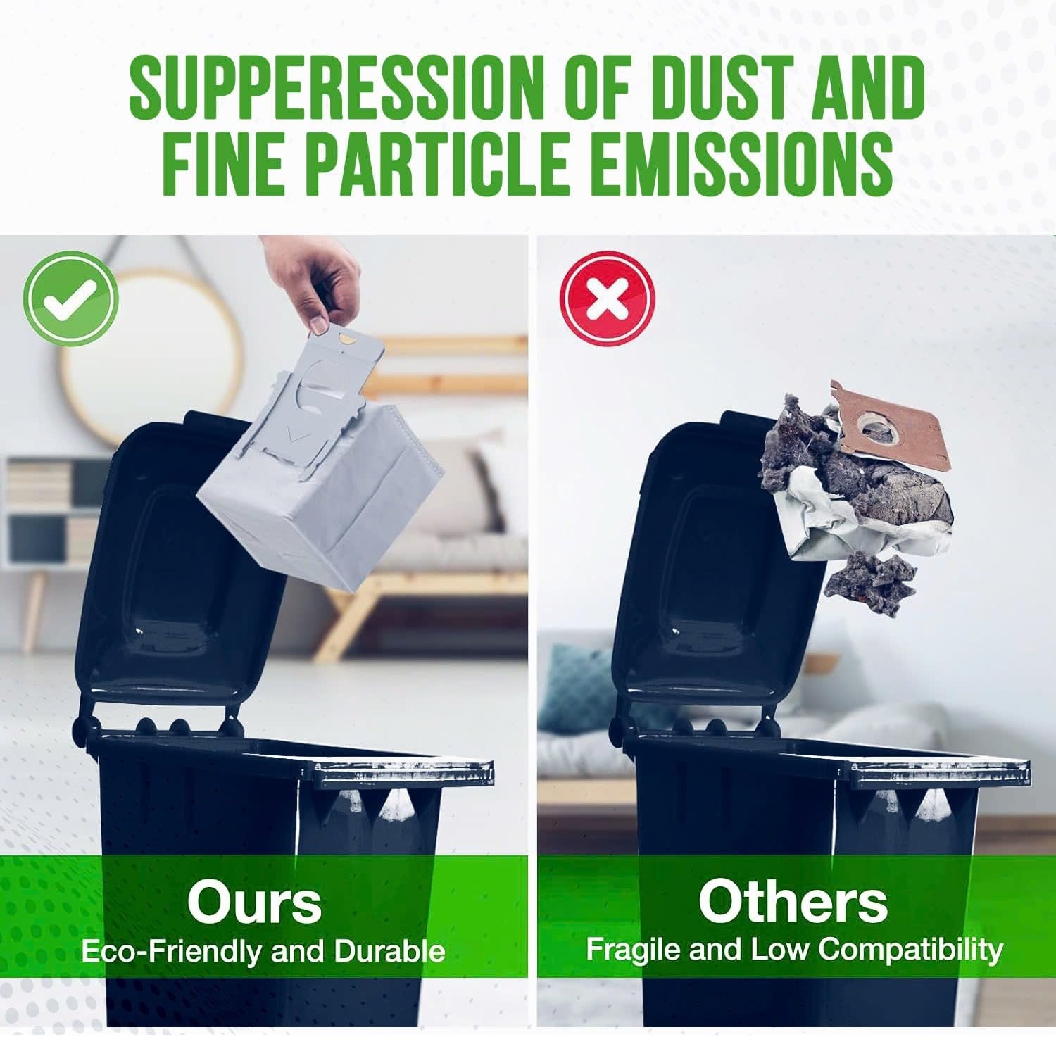 Bee Filter Vacuum Bags for iRobot i s j Series Roomba - 12 Count