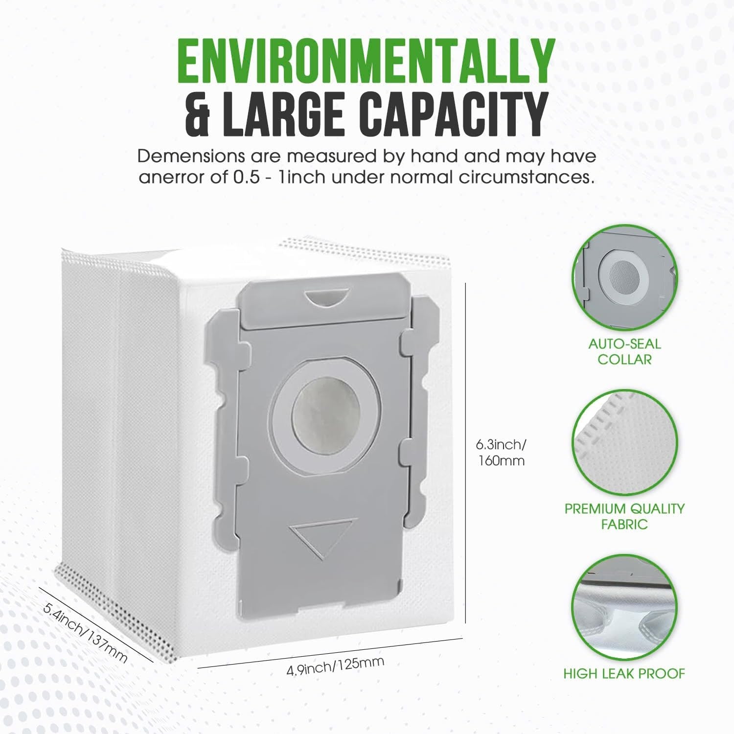 Bee Filter Vacuum Bags for iRobot i s j Series Roomba - 12 Count