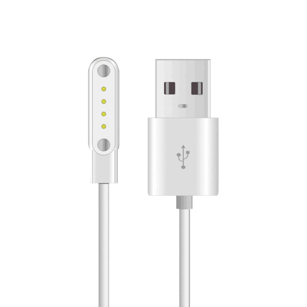 LKHSYAN Universal Smart Watch Charger USB 4 Pin Magnetic Cable White-4pin