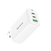 Qackenm 65W 3-Port GaN USB C Charger Foldable Fast Charging White