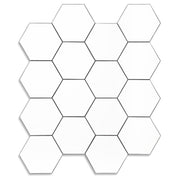 Yipscazo Hexagon Peel Stick Backsplash Tile SPC Faux Marble Pure White 1 Sheet