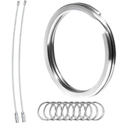 Biyrly Stainless Steel Round Keyrings 1.5-25mm Silver 10 Pack