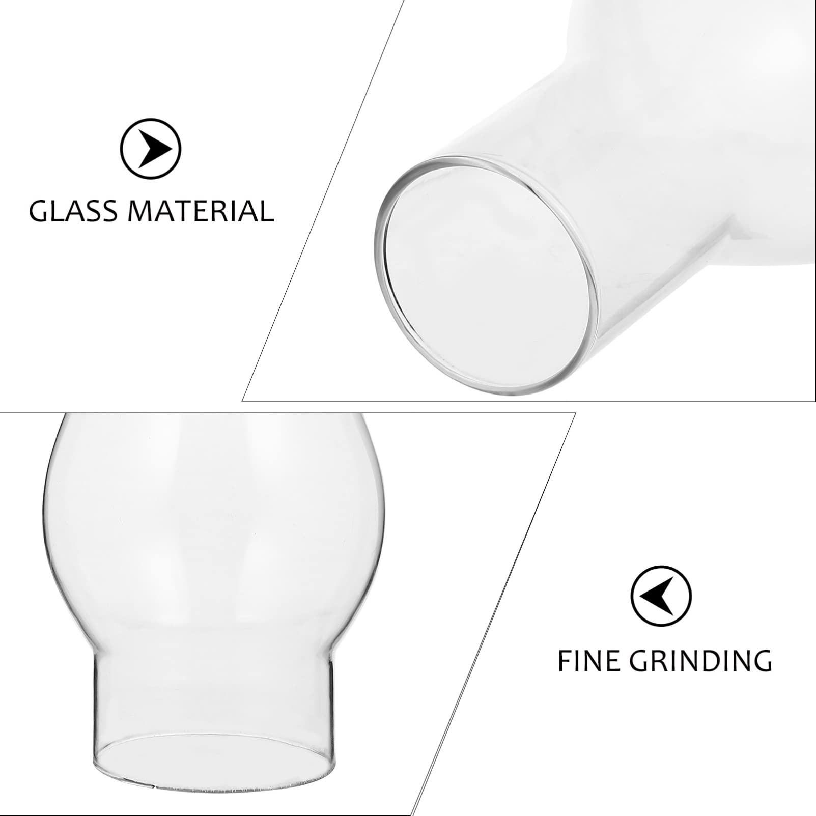 SEWACC Oil Lamp Chimney Clear Glass Replacement Hurricane Cover Transparent