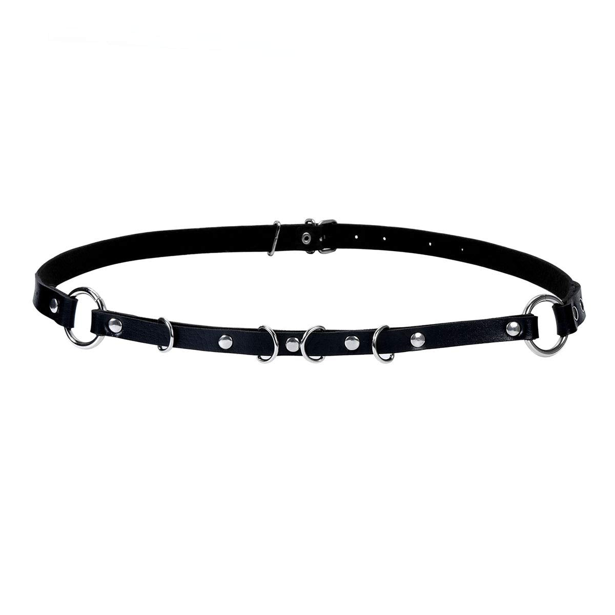 Eigso Waist Slender Belt O-rings Gothic Jeans Steampunk Style PU Leather