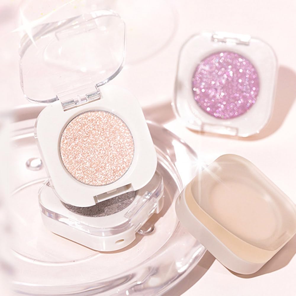 FeiCuiYun Light Pink Cream Glitter Metallic Eyeshadow Palette 1oz Mini