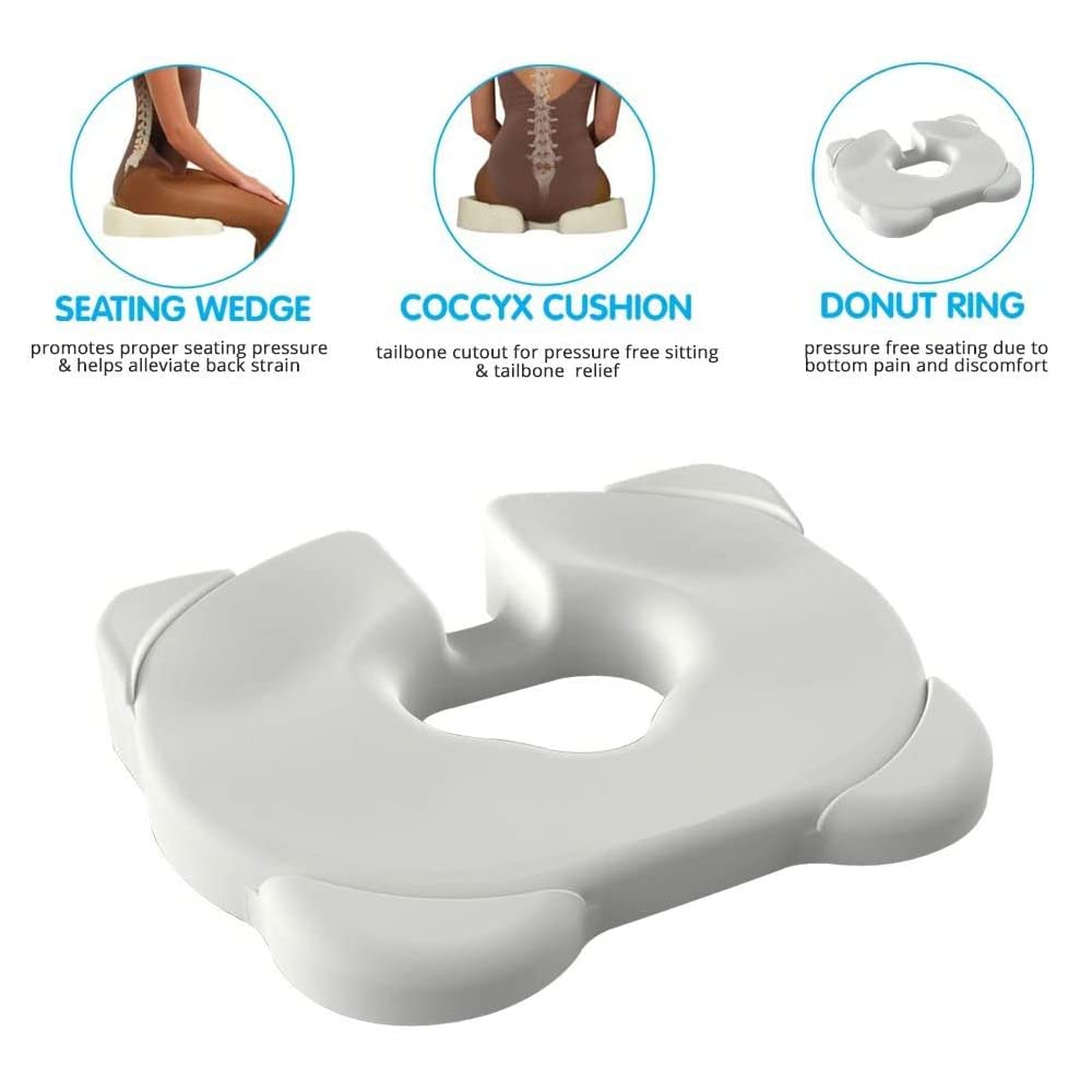 Contour Kabooti Coccyx Foam Seat Cushion Blue Ergonomic Orthopedic