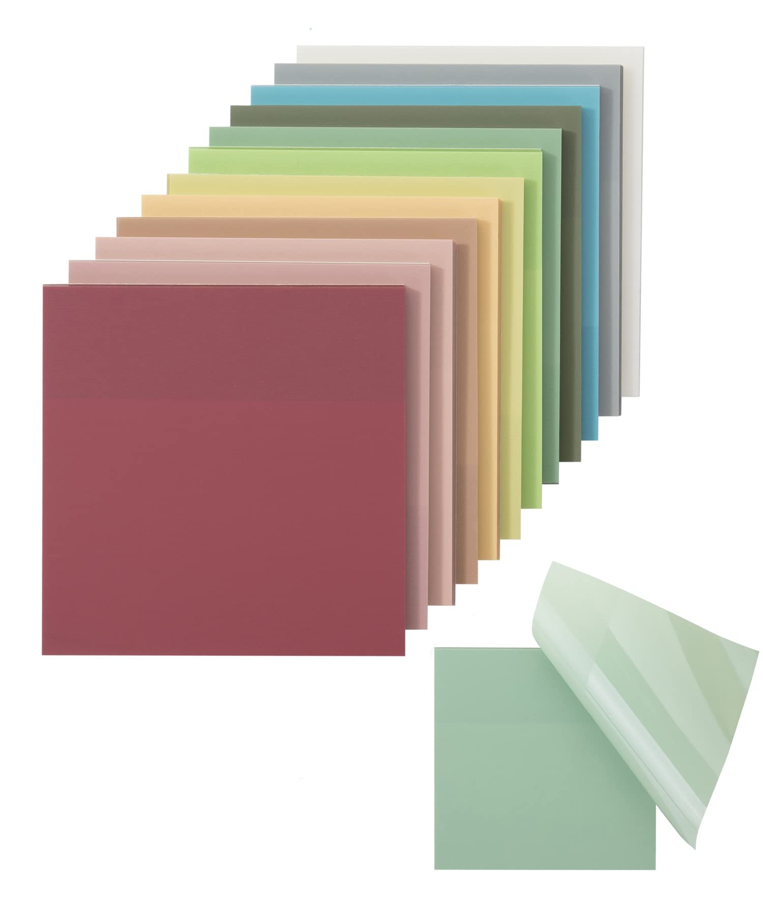 Mr. Pen Transparent Sticky Notes 3x3 Vintage Colors 12 Pads 600 Sheets