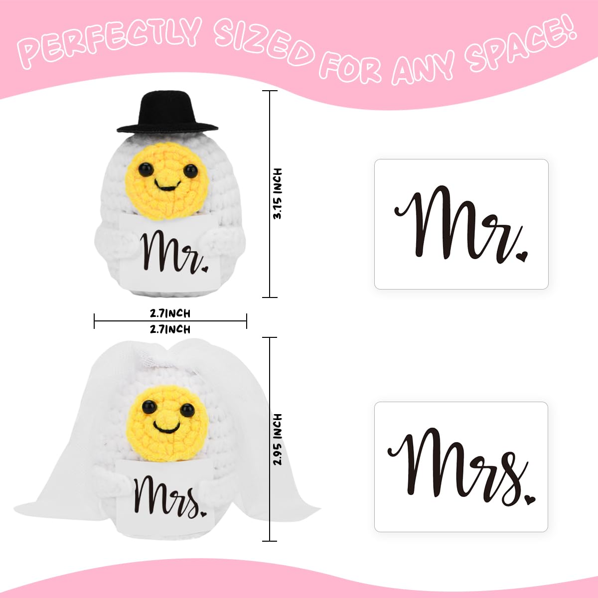Wedding Gifts for Couples, Engagement Gifts for Newlyweds, Bridal Shower Gifts for Bride Groom, Newly Wed Gifts Ideas, Mr. & Mrs. Just Married Doll Gifts Set Decor