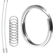 Biyrly Stainless Steel Round Keyrings 12 Pack Silver 28mm Flat Split Rings