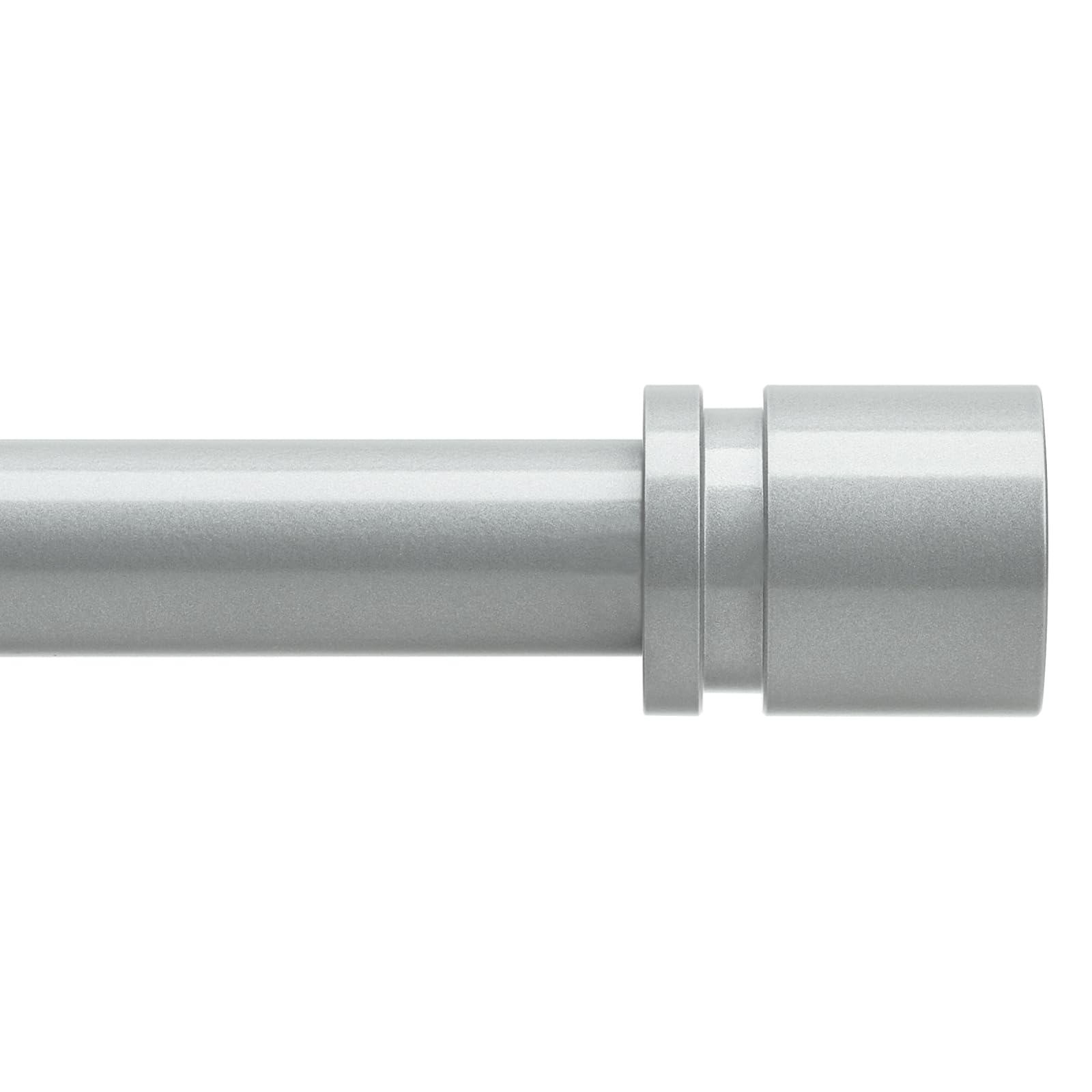 Byondeth Adjustable Curtain Rod 16-144in 1in Dia Aluminum End Cap Silver Gray