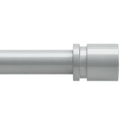 Byondeth Adjustable Curtain Rod 16-144in 1in Dia Aluminum End Cap Silver Gray