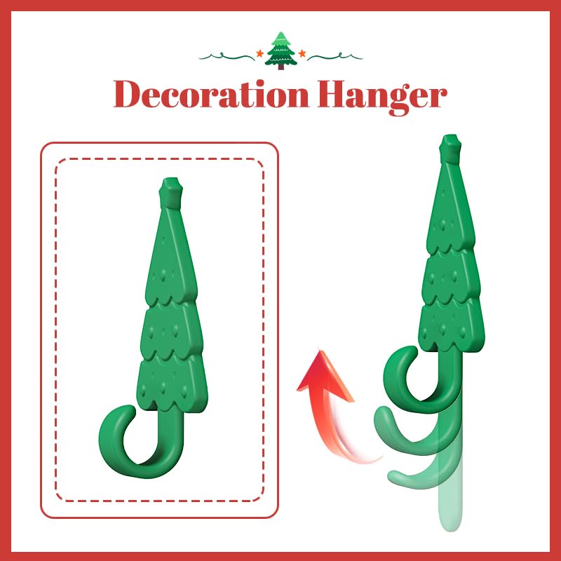 Zealoire Christmas Stocking Holders for Mantle - 3 PCS Silicone Wrapped Metal Adhesive Hooks, Adjustable Foldable Holidy Decor Wall Hooks for Stockings, Bells, Ornaments, Wreaths