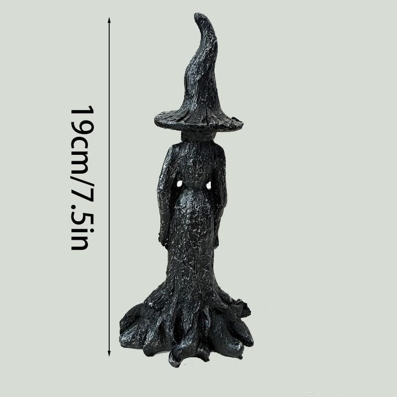Gothic Halloween Witch Statue Vintage Magician Dark Fantasy Collectible 20cm