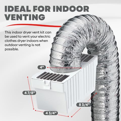Deflecto Dryer Lint Trap Kit with Supurr-Flex Flexible Metallic Duct Silver