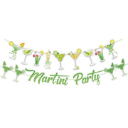 NOFEZA Martini Party Banner Green Mojito Martini Garland Art Deco