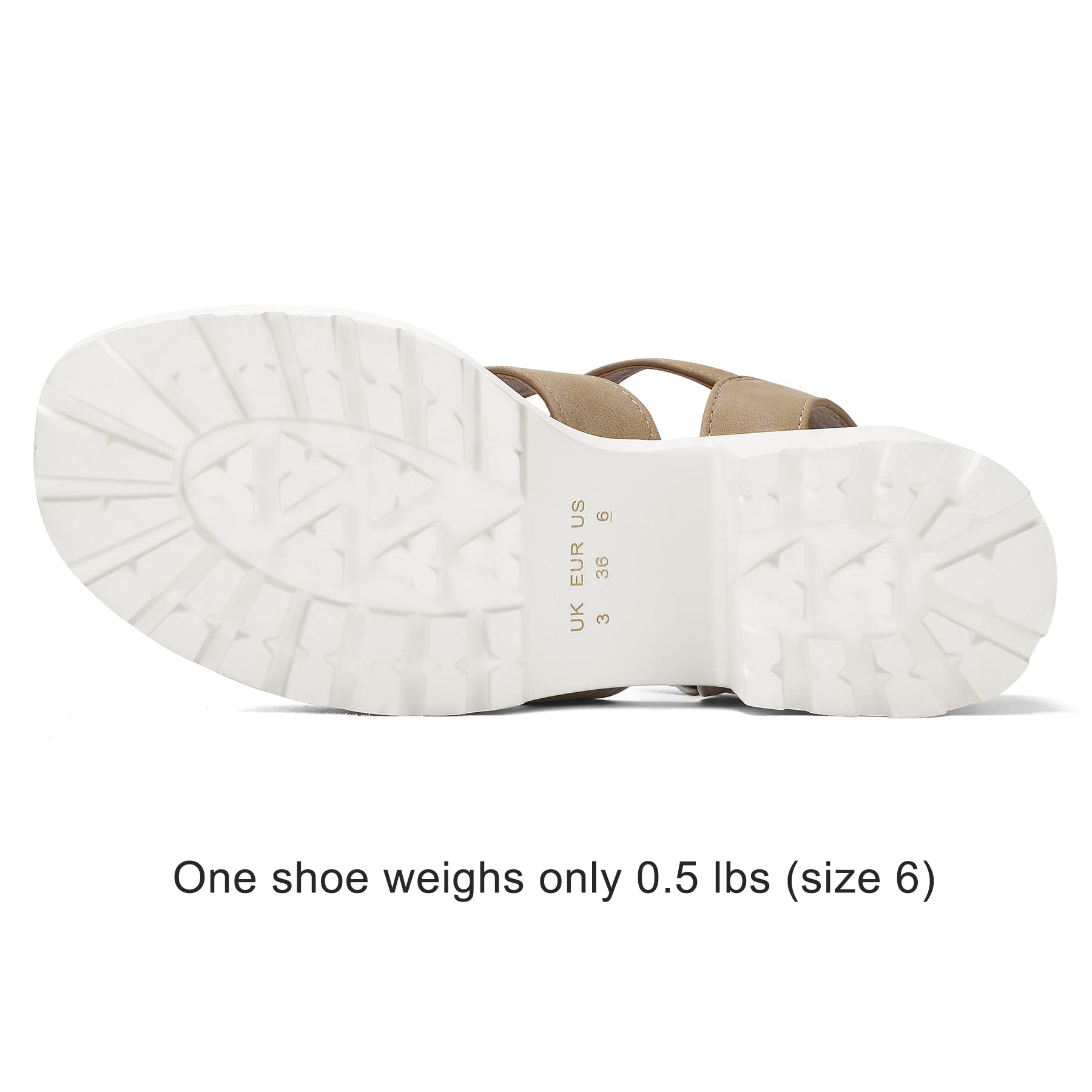 mysoft Women's Platform Sandals Ankle Strap Open Toe Chunky Heels US 7