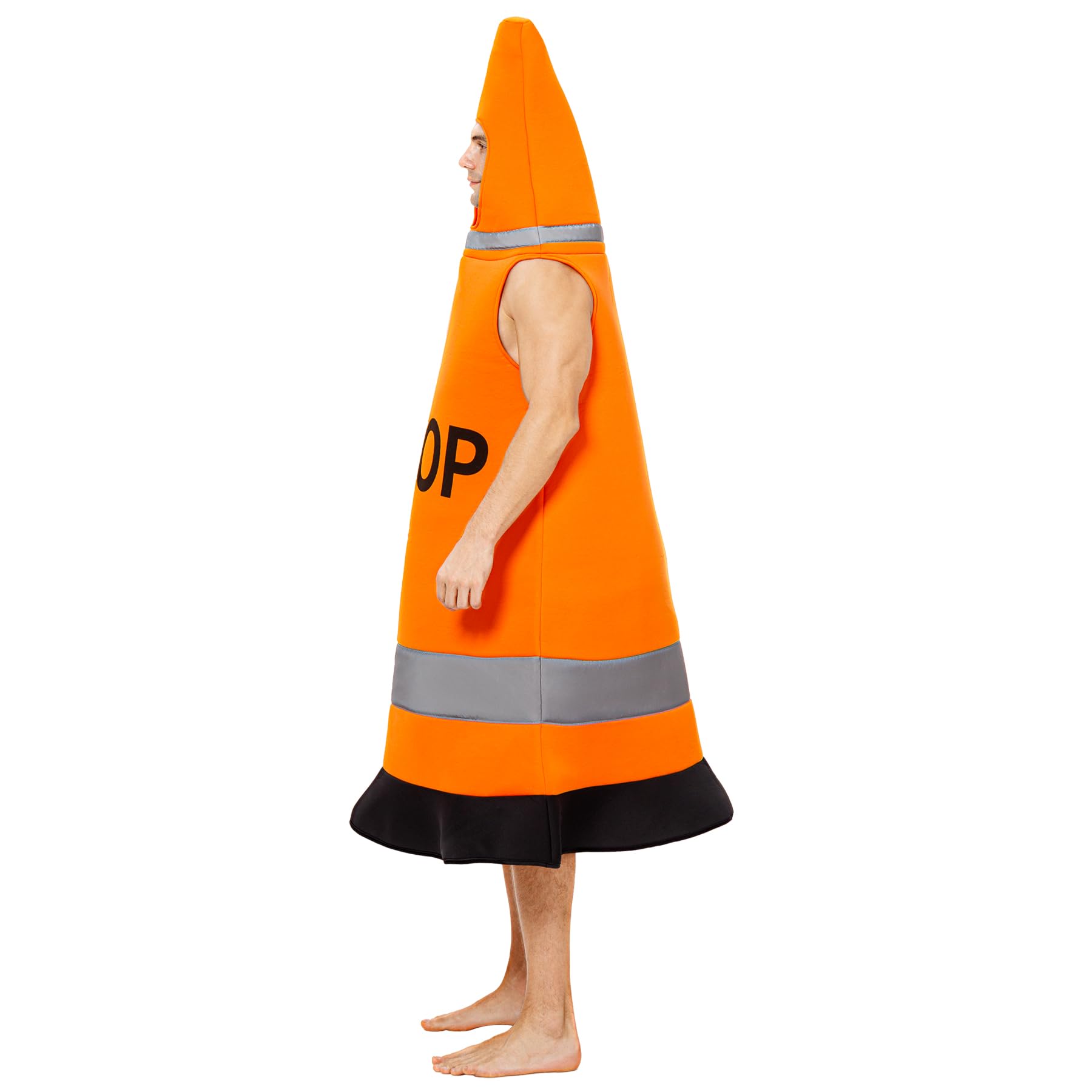 MISS FANTASY Traffic Cone Costume Adult Full Body Yellow Standard Size