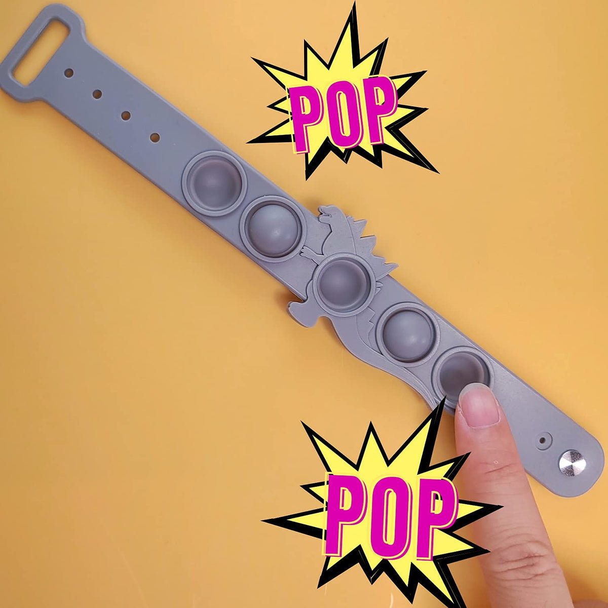 [Like New] Dinosaur Silicone Pop-It Fidget Bracelet