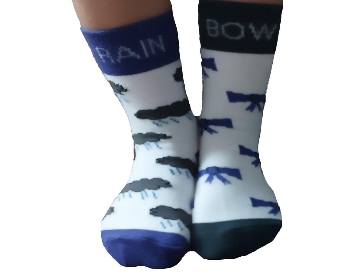 Mixin Itup Kids Crewcut Compound Words Socks - 6 Pairs - (M) Ages 6-9 Years