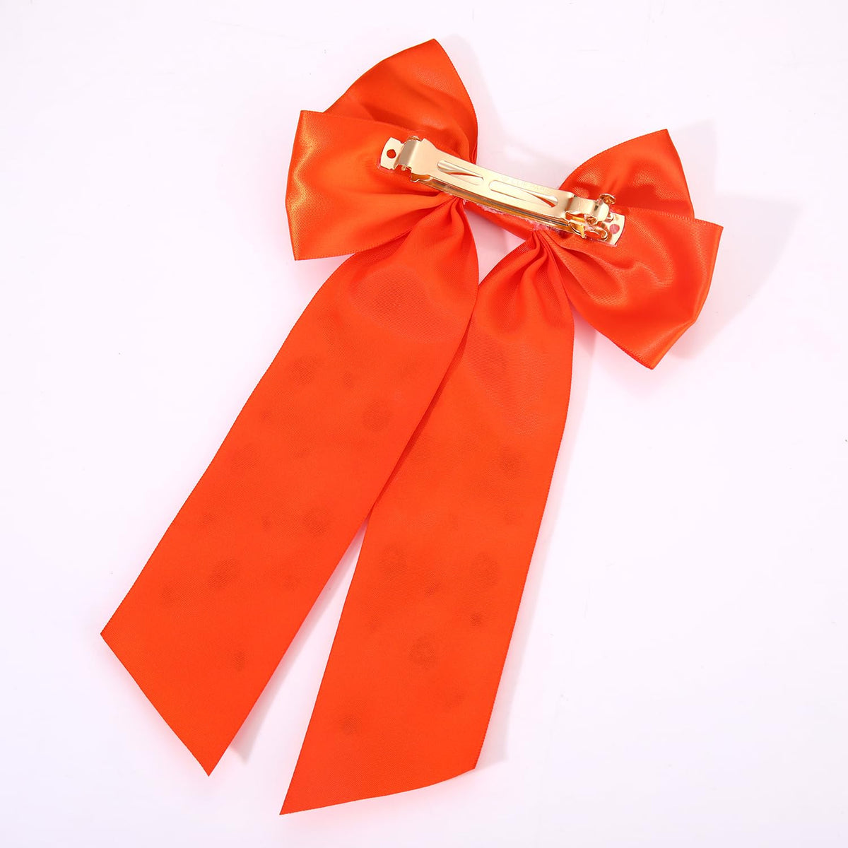 HEIDKRUEGER Orange Halloween Hair Bow Clip Cute Spooky Corn Pumpkin Bow Hair