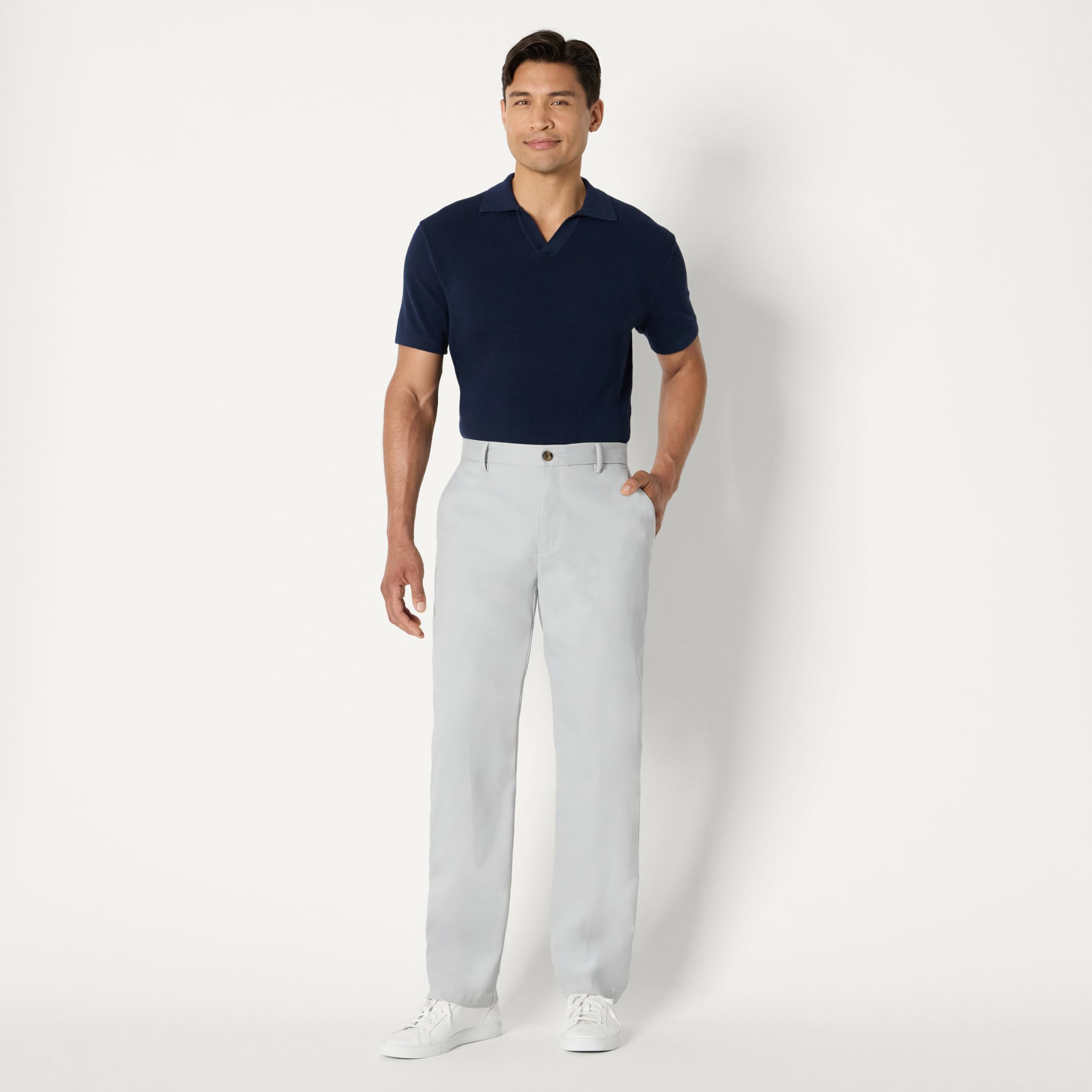 Amazon Essentials Men's Classic-Fit Wrinkle-Resistant Chino Pant Grey Size 34x33