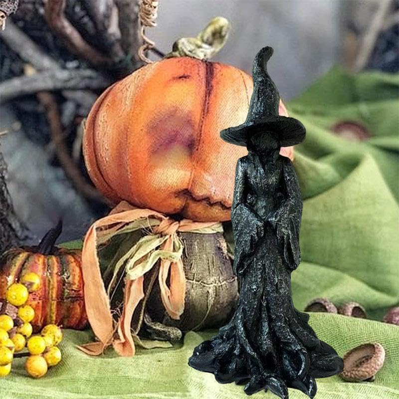 Gothic Halloween Witch Statue Vintage Magician Dark Fantasy Collectible 20cm