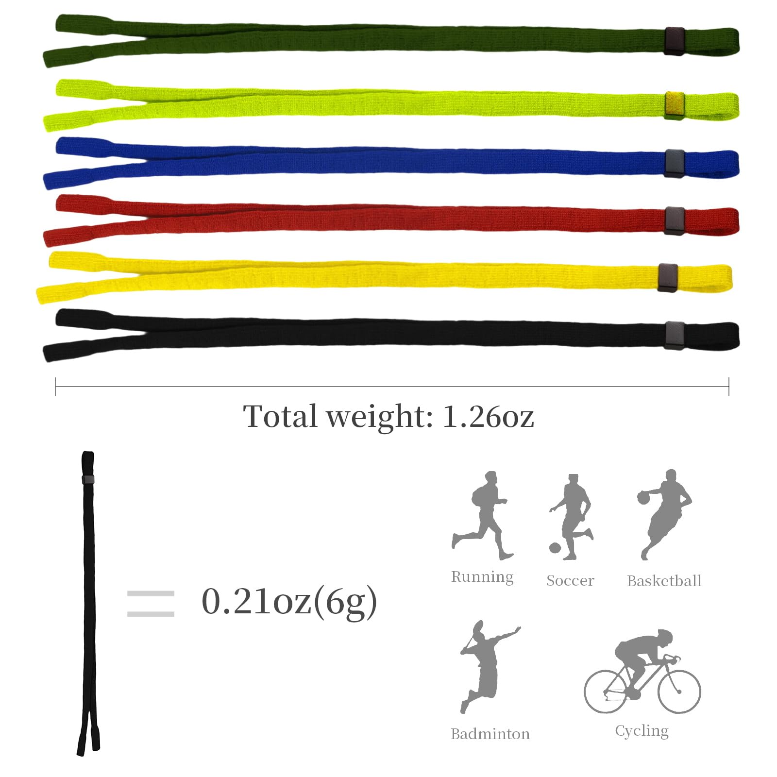 Zoaiirte 6 Pack Adjustable Anti Slip Glasses Strap Sports Sunglasses Retainer