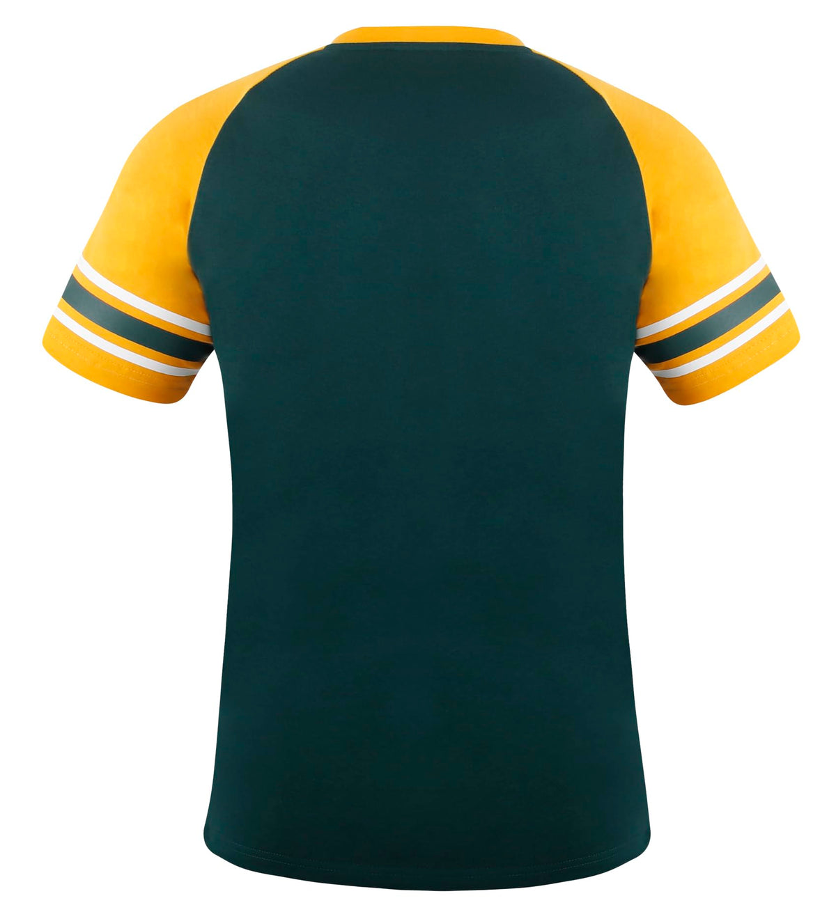 Simapak Womens Football Fans Athletic City Raglan T-Shirts - Green & Yellow (Size:2XL)