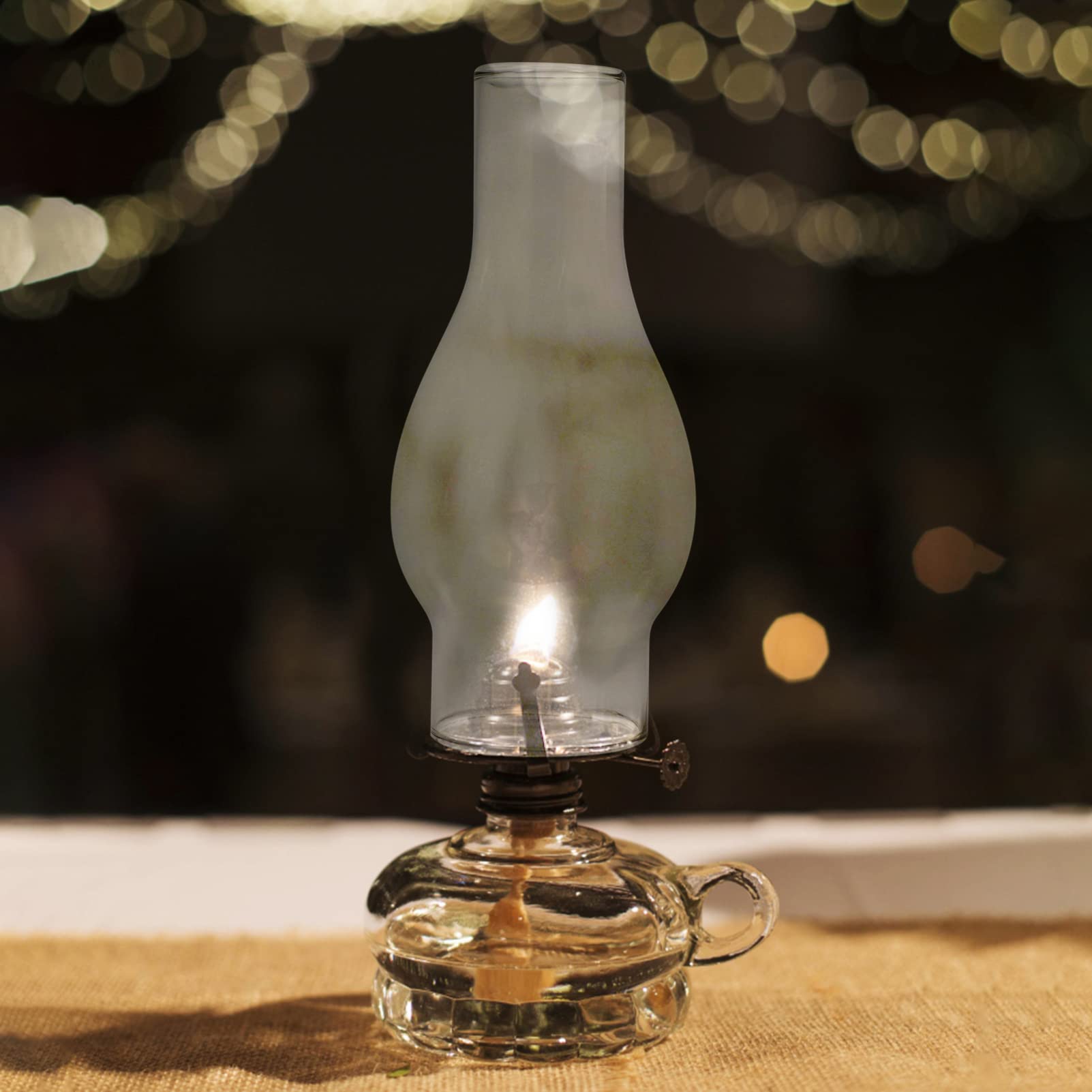 SEWACC Oil Lamp Chimney Clear Glass Replacement Hurricane Cover Transparent