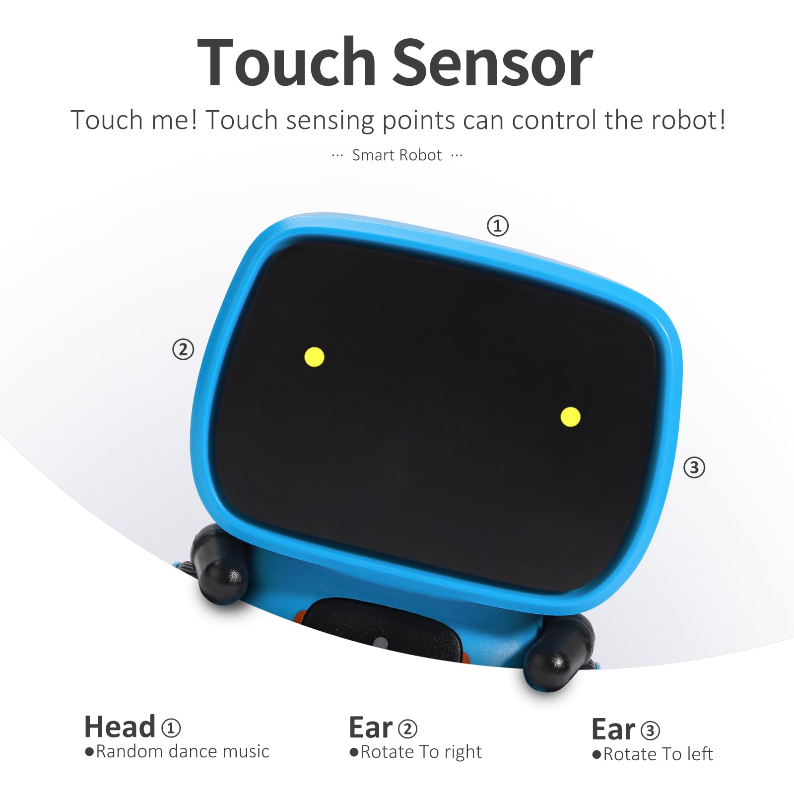 GILOBABY Interactive Talking Robot Toy for Boys with Voice & Touch Sensor Blue