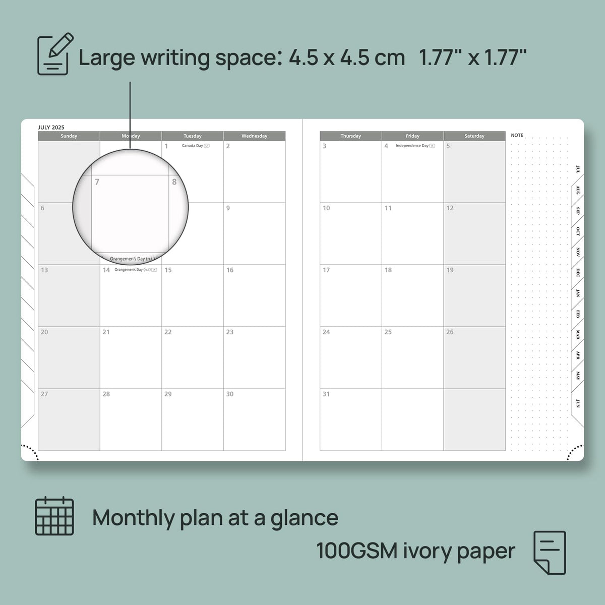 POPRUN Weekly Planner 2025-2026 (Large 8.5''x 10.5'') Academic Calendar