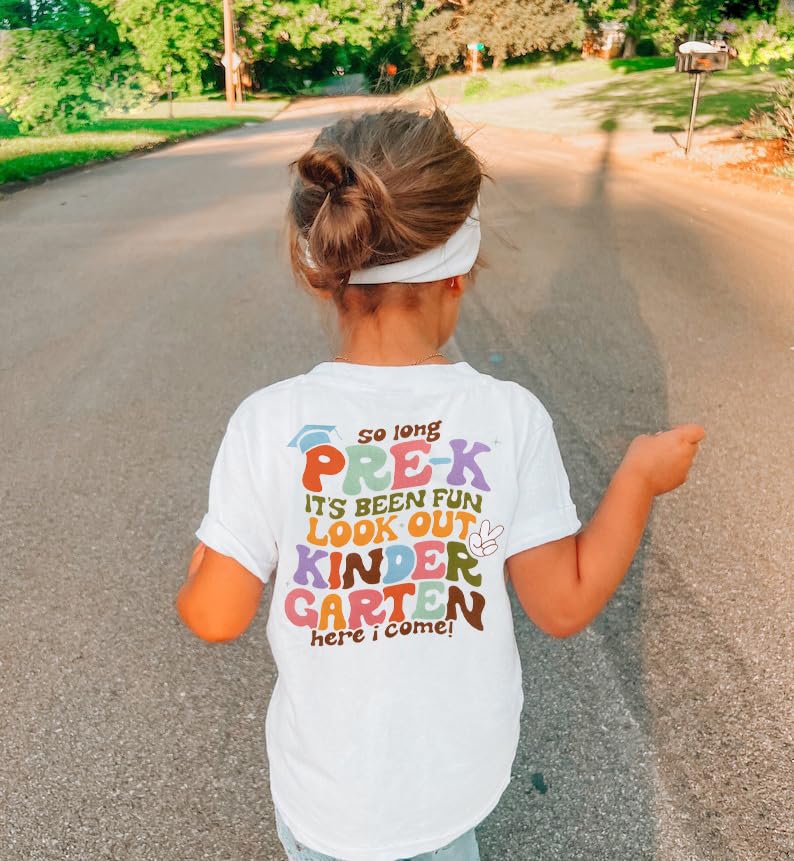 BANGELY Pre-K Graduation Shirt Toddler Kids Last Day School 2026 White Size 4-5T