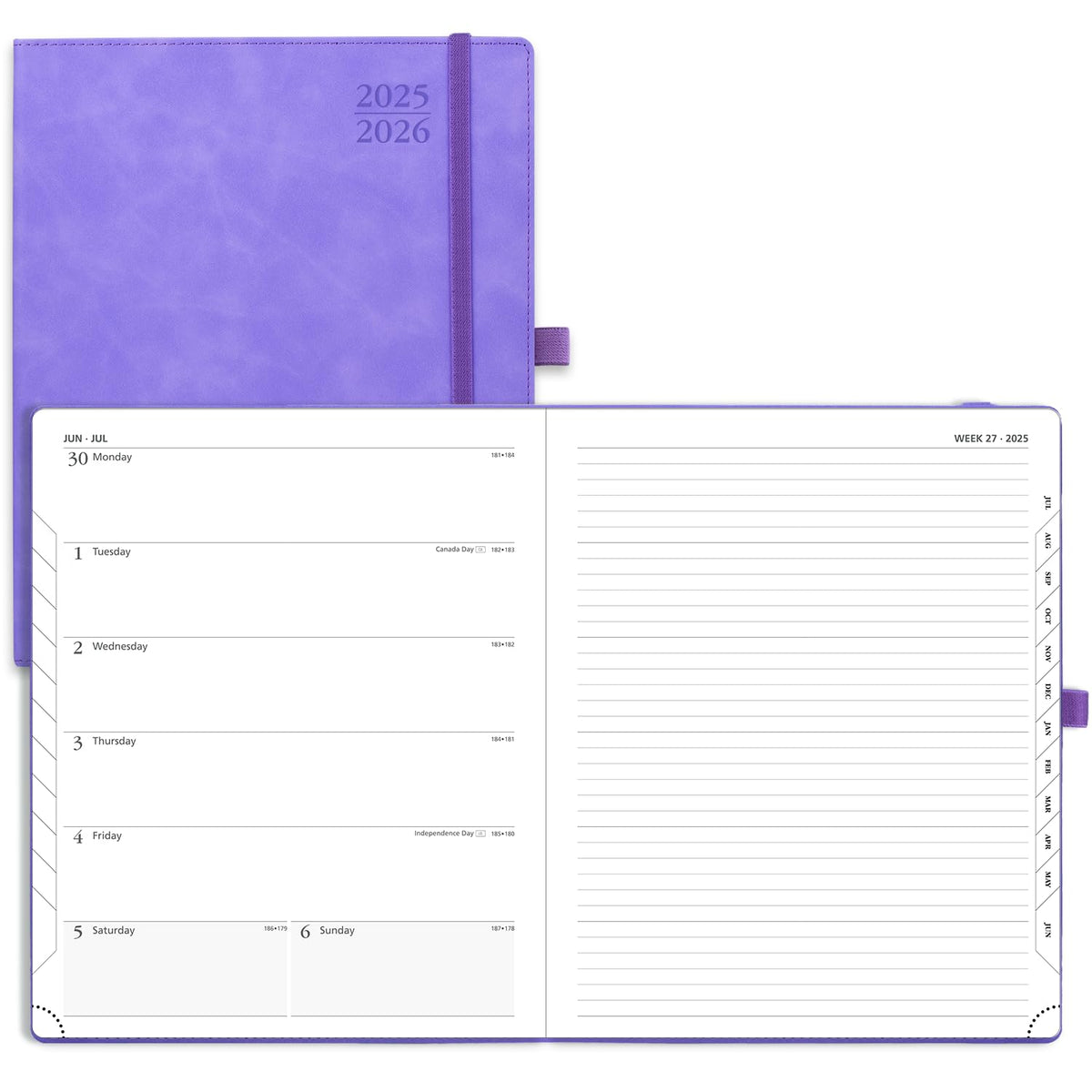 POPRUN Weekly Planner 2025-2026 (Large 8.5''x 10.5'') Academic Calendar