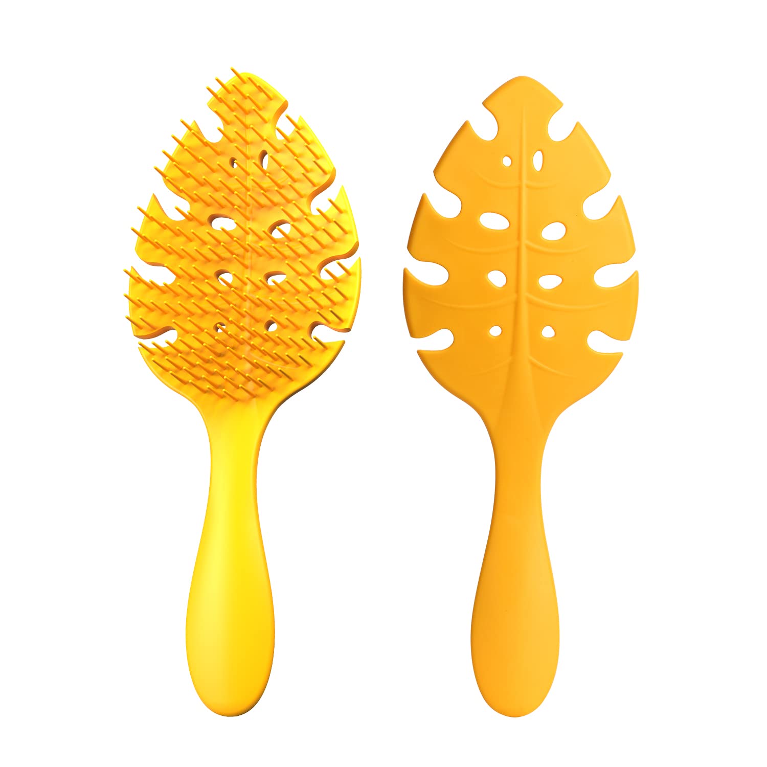 CANDYBRUSH Hair Brush Vented Leaf Form Soft TPEE Mango Scented Orange Large