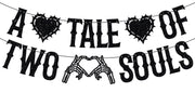 LOVELY BITON A Tale of Two Souls Halloween Wedding Banner Black Paper