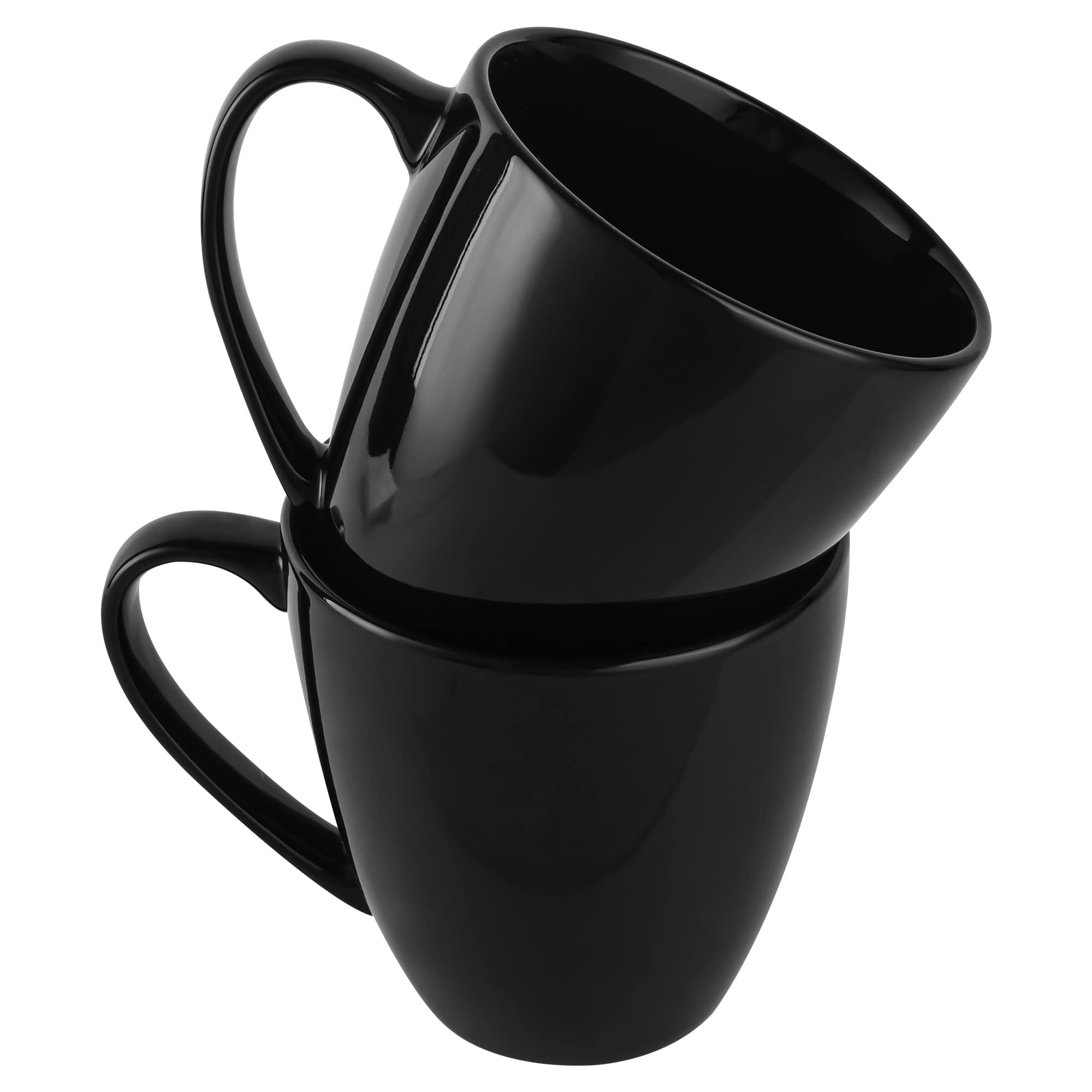 CAILIDE 39oz Ceramic Coffee Mug Set of 2 Black Large Capacity Handle