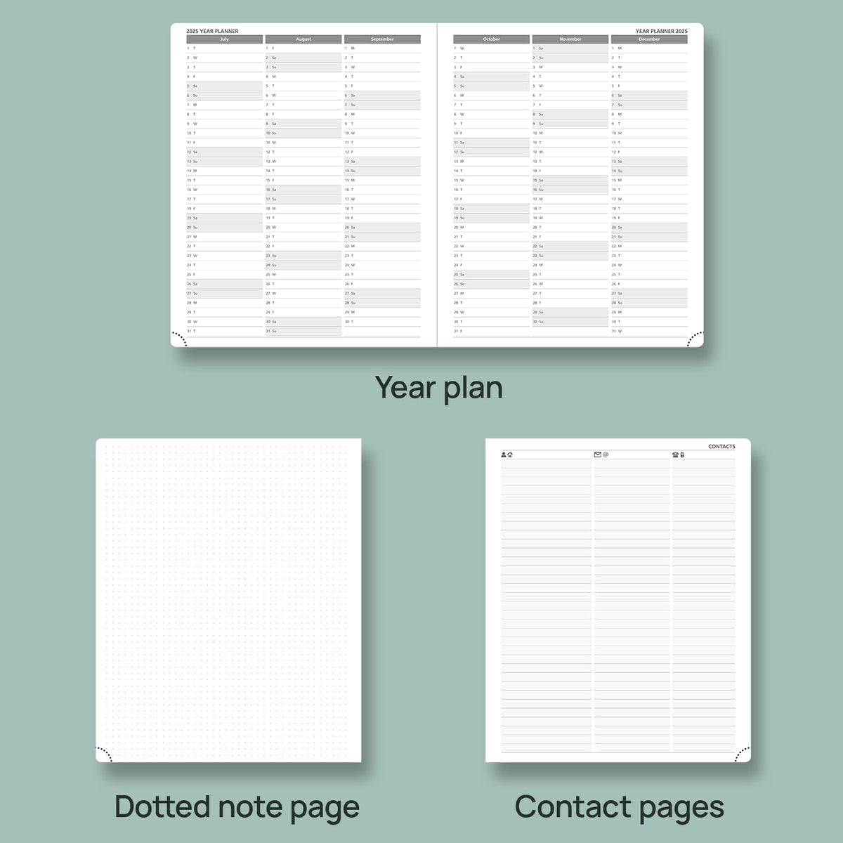 POPRUN Weekly Planner 2025-2026 (Large 8.5''x 10.5'') Academic Calendar