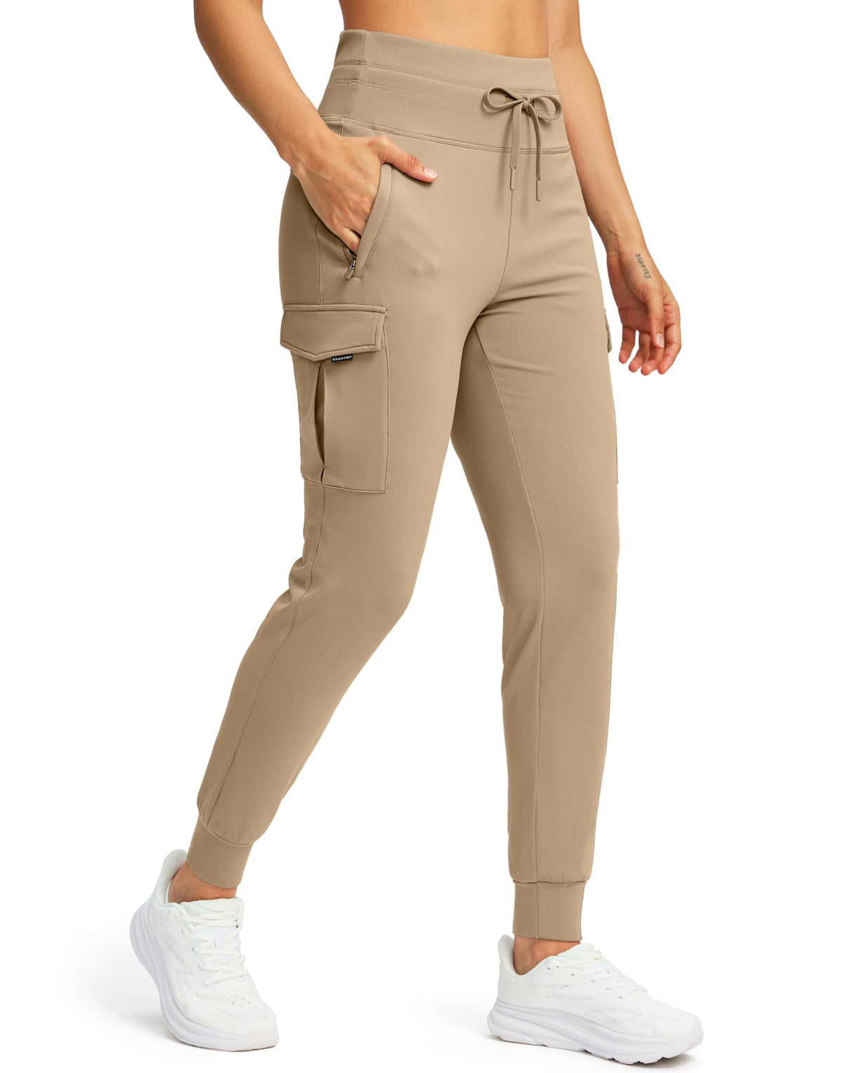 SANTINY Women Fleece Lined Cargo Joggers High Waisted Winter Warm Waterproof