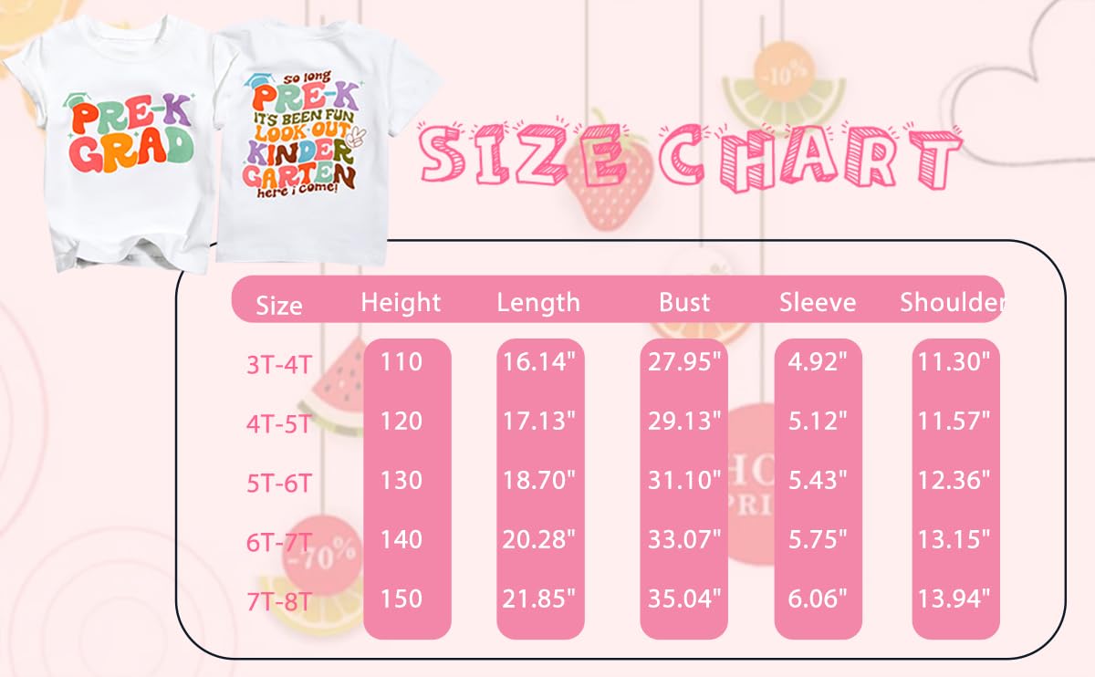 BANGELY Pre-K Graduation Shirt Toddler Kids Last Day School 2026 White Size 4-5T