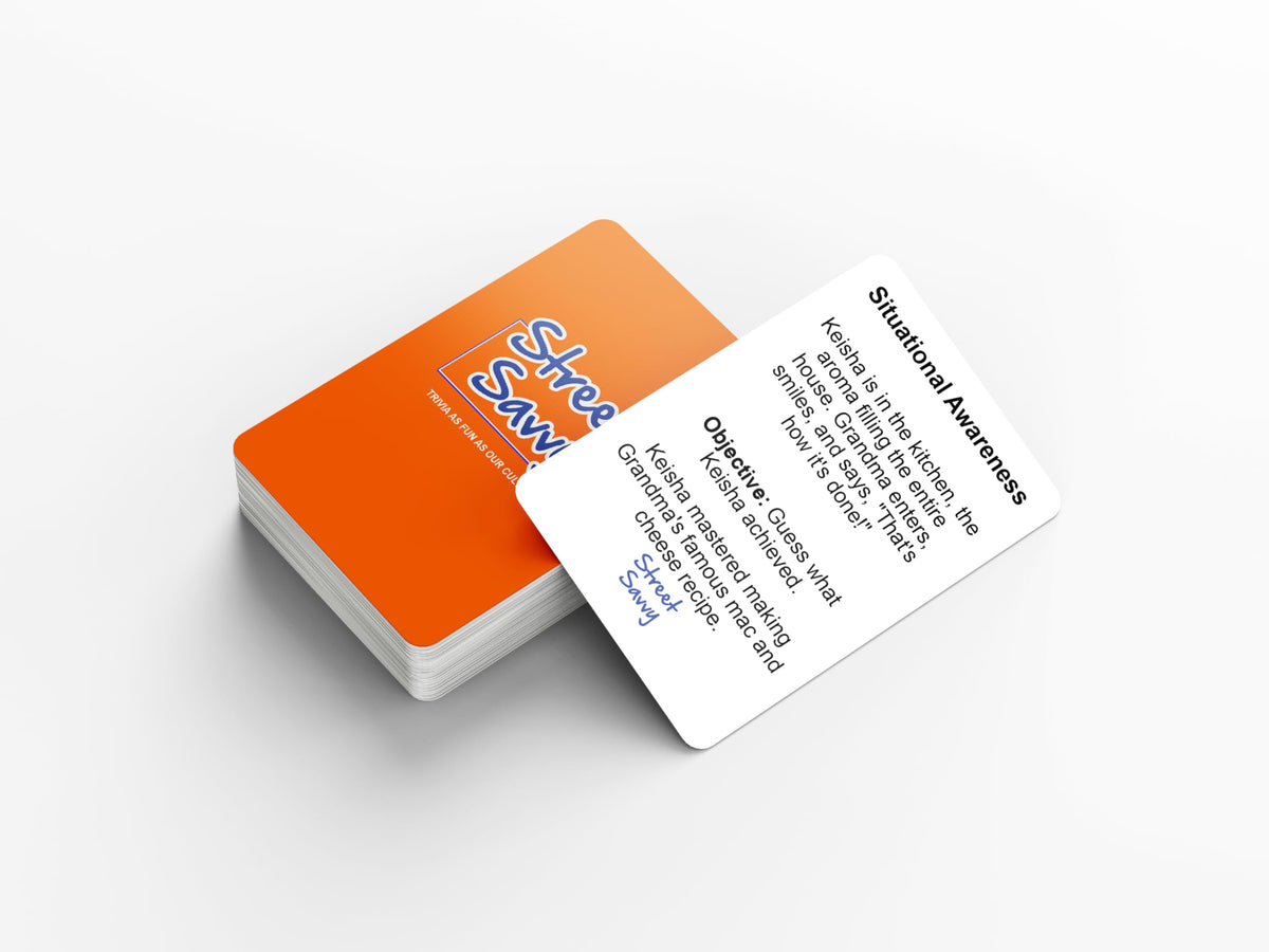 Kinfolk Street Savvy Vibrant Hood Trivia Game Featuring 100 Engaging Cards, Celebrate Black Culture, Spark Lively Debates, and Turn Ordinary Gatherings into Epic Adventures