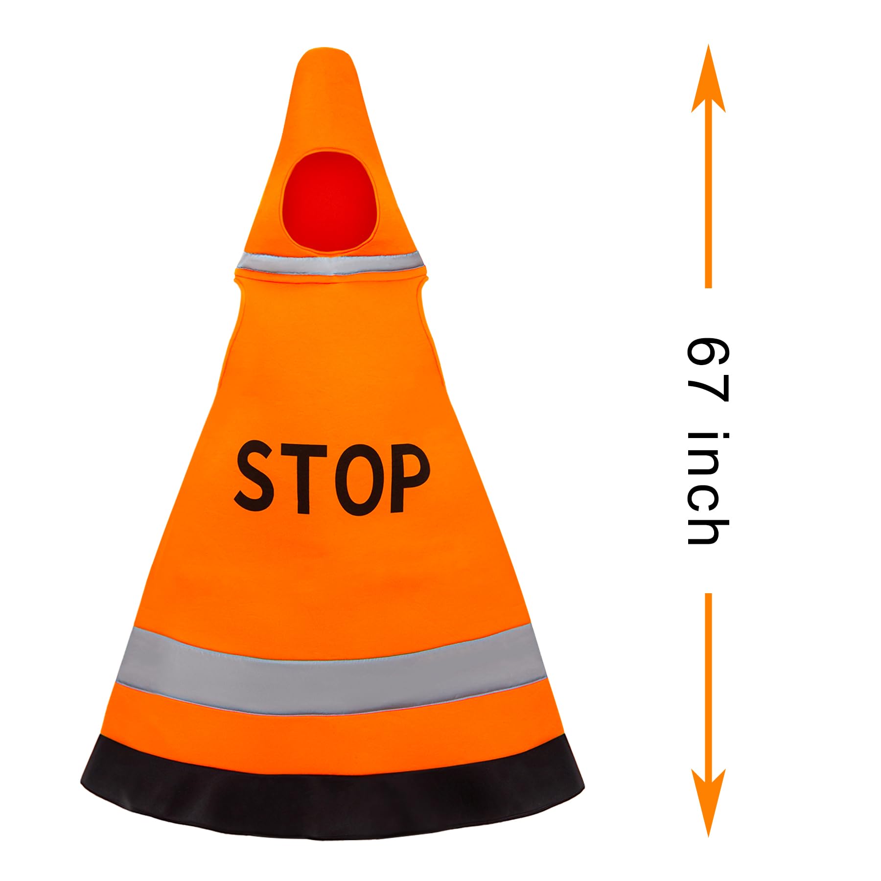 MISS FANTASY Traffic Cone Costume Adult Full Body Yellow Standard Size