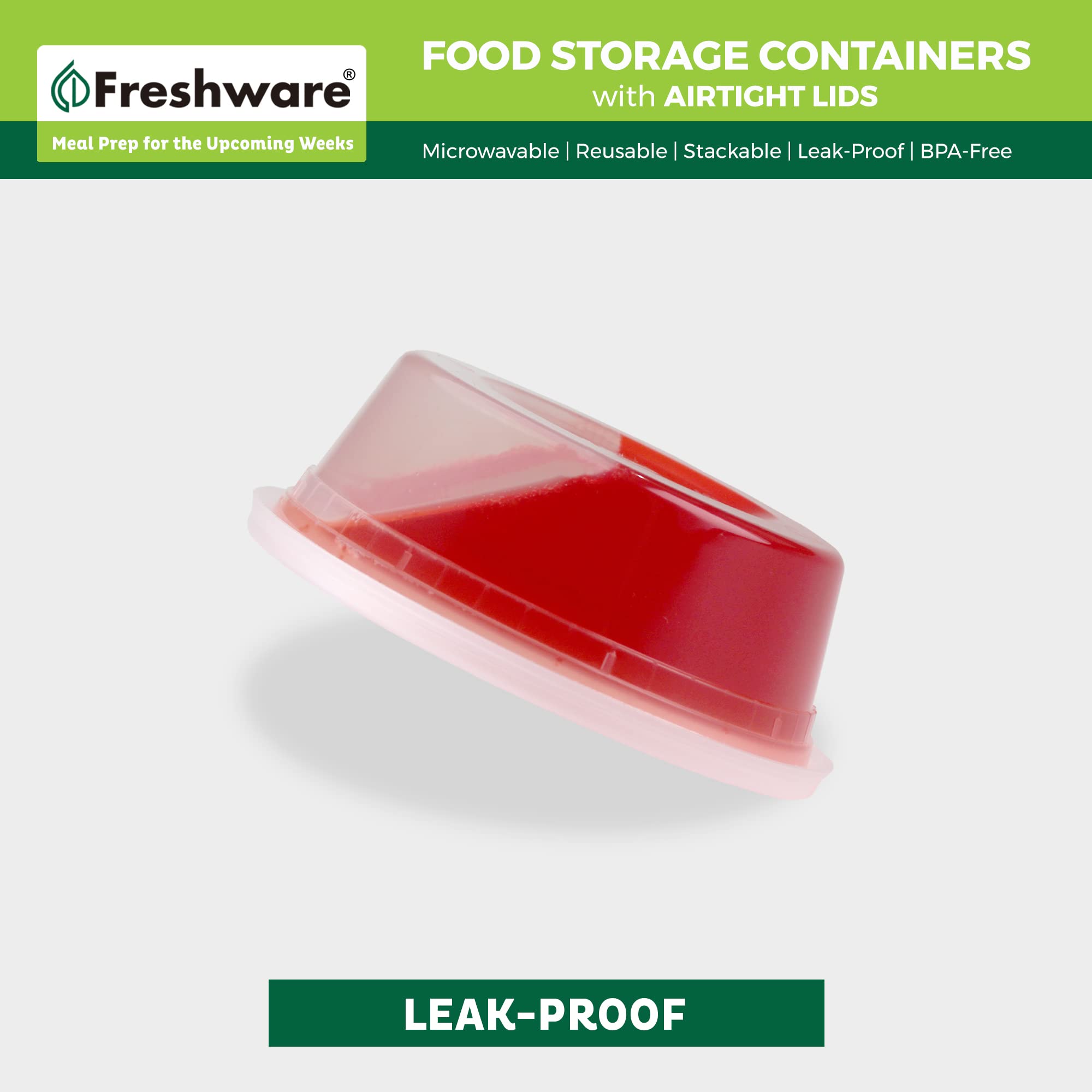 Freshware Food Storage Containers 50 Set 8oz Plastic Deli Containers BPA Free