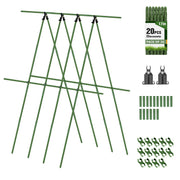 Joyhalo 20 Pack 17in Modular Garden Trellis Kit Green for Tomatoes Grapes